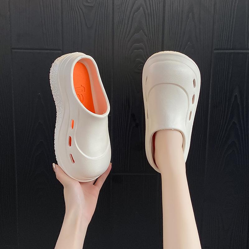 CH new summer idle surgery shoes couple one-word drag solid color slippers nurse hole shoes