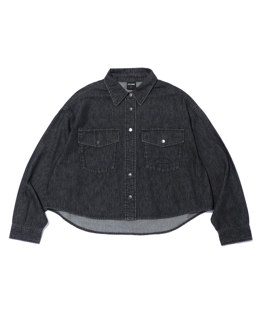 DISTN9NE Pocket Denim Long Sleeve Shirt Black (Lo3Yf684-076)