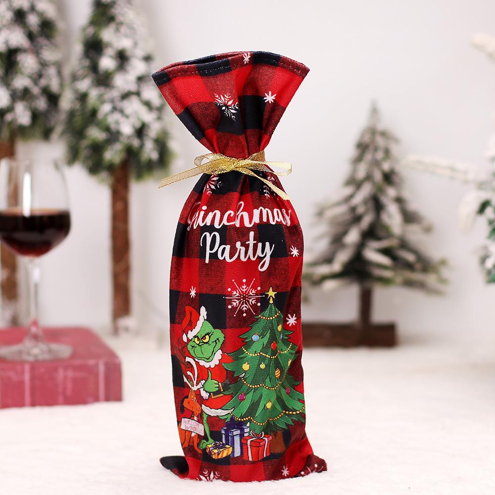 

Prop Christmas Scene Cartoon Green Monster Wine Decoration Bottle StyleB