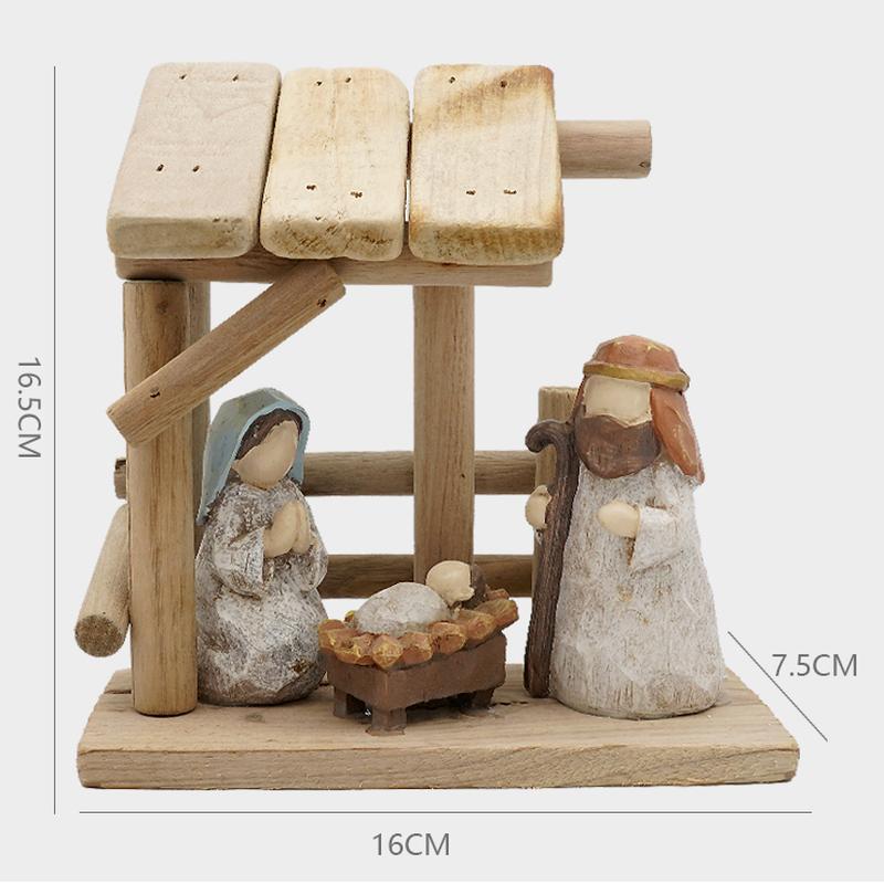 People Christmas Manger Camino Crafts Home Decoration Sculpture Decorations Creative Resin Gifts