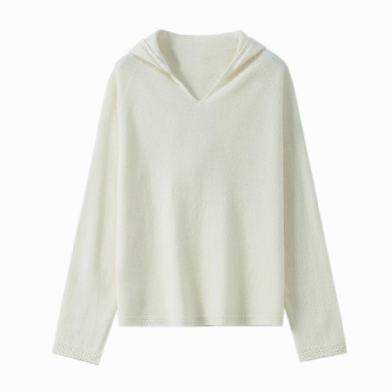 

Light and warm! Hoodie seamless 0 wool knitted sweater women s early autumn solid color versatile casual sweater winter L