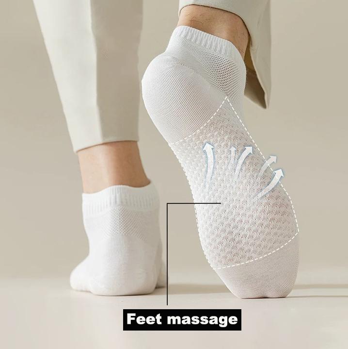 4 Pairs Men's Socks Classical Pure Cotton Antibacterial Deodorant Mesh Sweat Absorption Foot Massage Short Socks Sports Bussiess