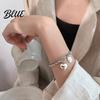 Adjustable Bracelet for Women Heart Charm Double-Layer Love Alloy