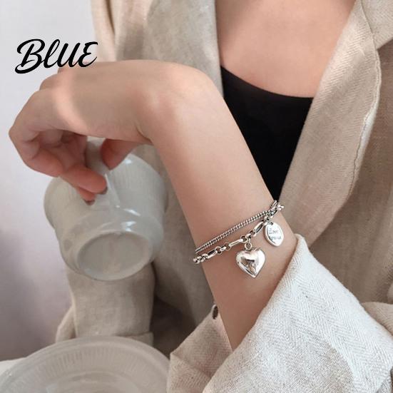 Adjustable Bracelet for Women Heart Charm Double-Layer Love Alloy