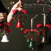 Festive Pine Cone Bell Pendant with Bow – Cross-border Christmas Decoration