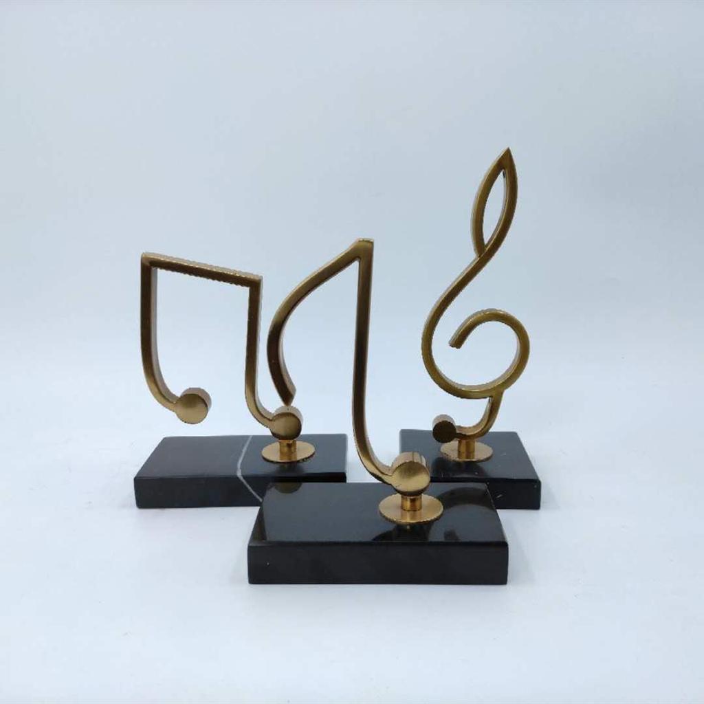 Nordic Music Note Stainless Steel and Marble Decor for Home or Office Display