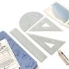 Transparent Stylish Student Exam Ruler Set: Includes Straight Ruler, Square, and Protractor In Multi-Size Options