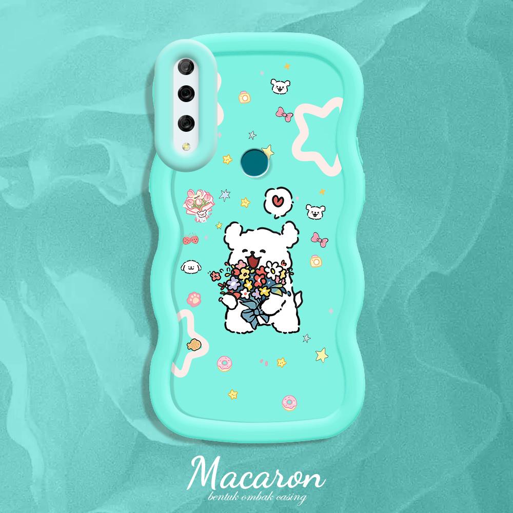 

М який силіконовий чохол Macaron Phone Case з малюнком Big Wave Edge Протиударний захисний гумовий чохол для iPhone Huawei Honor Infinix Tecno Huawei Y7 Prime 2019 синій