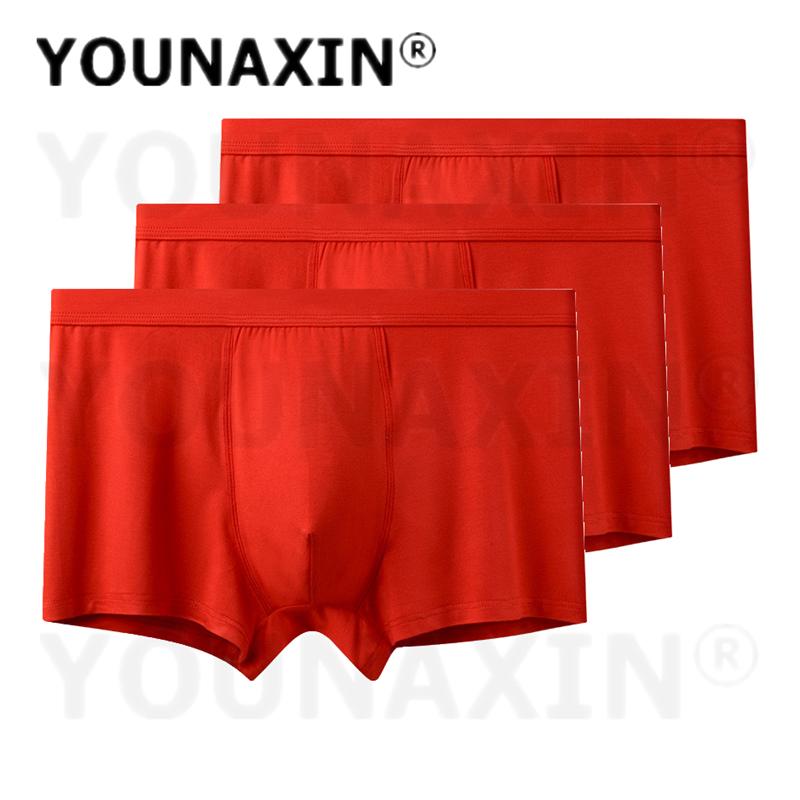 3 Pieces Mid‑Waist Underwear Men's Cotton Panties Breathable Comfort Elastic Waist Plus Size Boxer Briefs L To 6XL