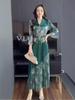 Issey Miyake Pleated Plus Size Luxurious Slimming Long Dress for Women