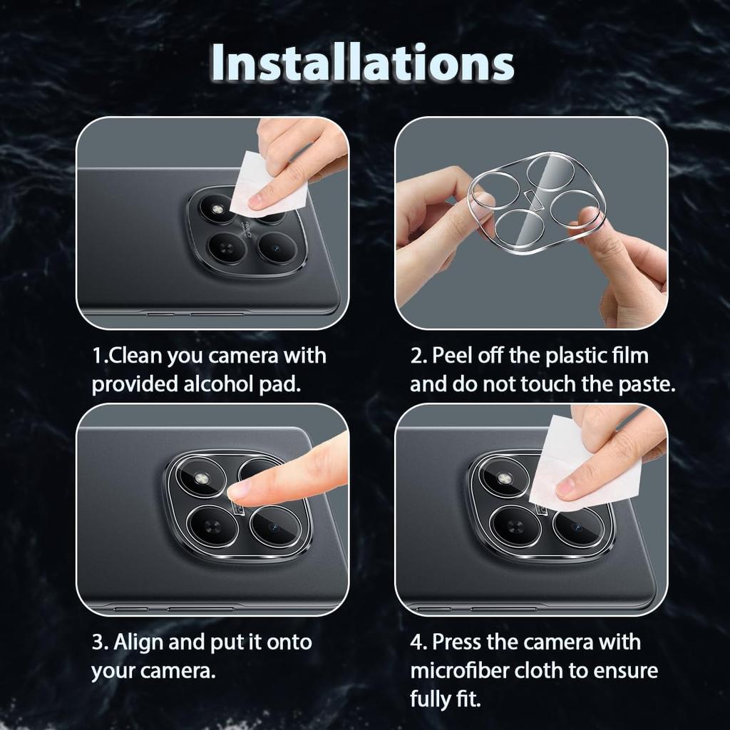 2 Pack HD Tempered Glass Transparent Lens Protector for Xiaomi POCO M8 5G M8 Pro 5G Camera Lens Protective Film 2Pcs/lot