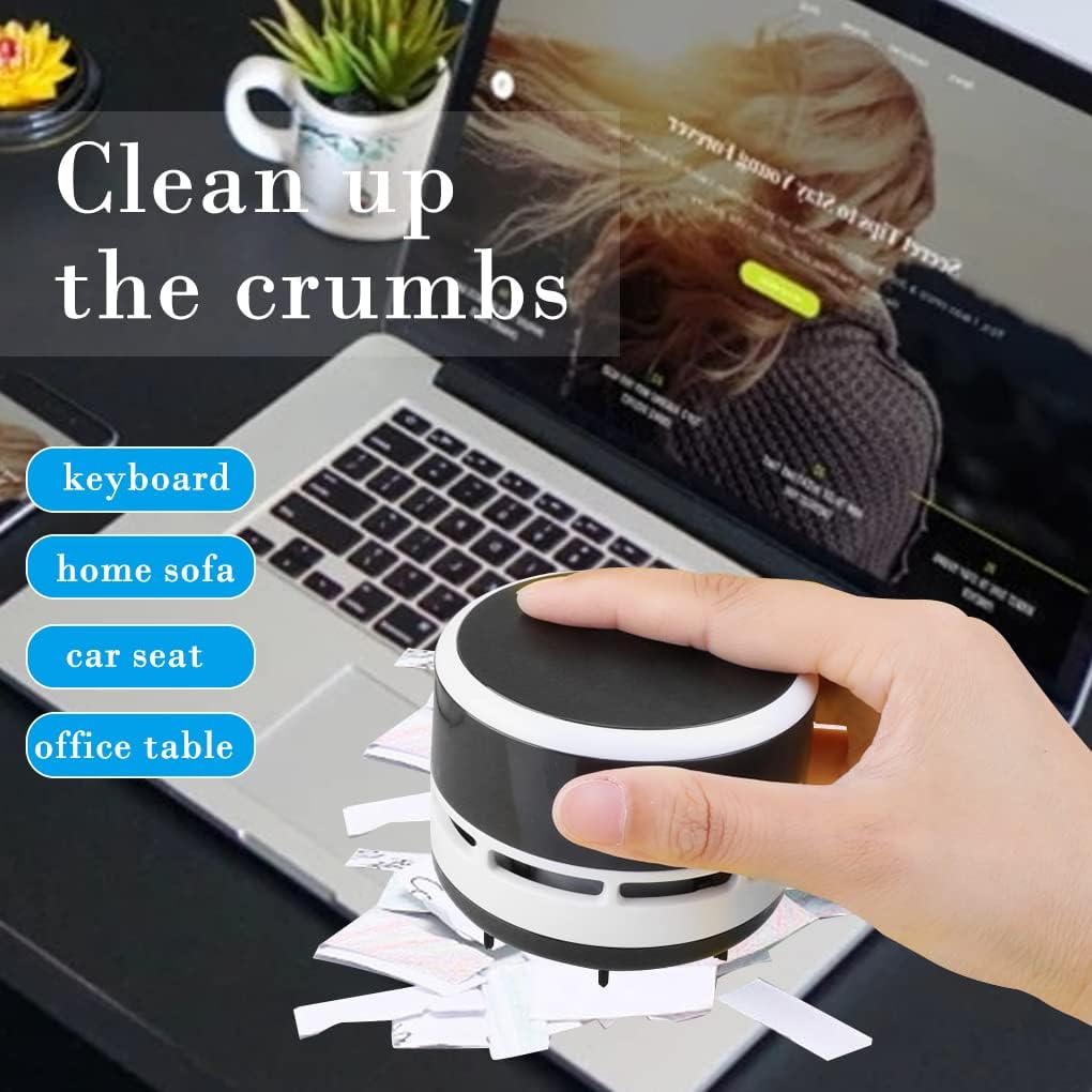 Mini Crumb Vacuum Cleaner Portable Desktop Sweeper Handheld Cordless Multi-purpose Cleaning for Home, Office, Car, Pet Hair (battery Not Included)