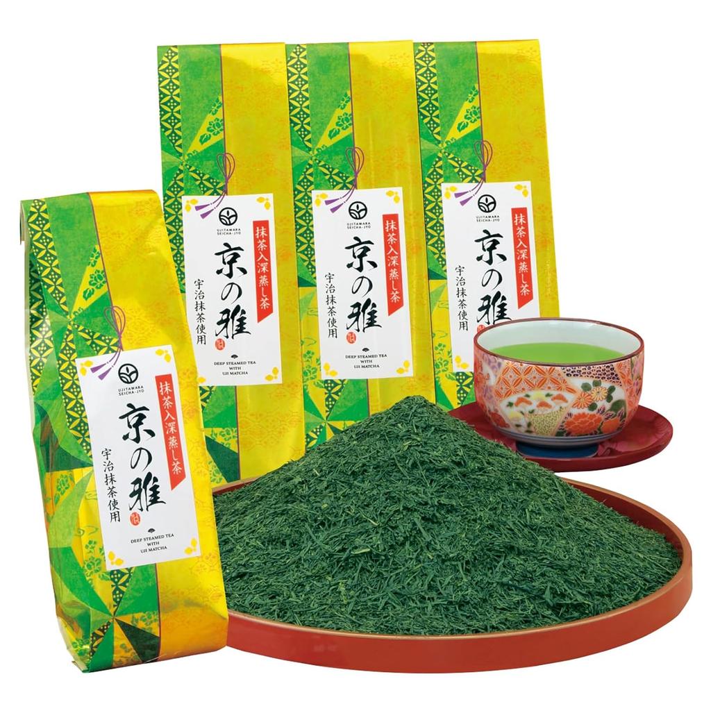 KyotoUjitawara Seicha Joukyuu Fukamushi Chaba Kyo no Miyabi Ryokucha Sencha Ocha Nihoncha Fukamushicha Kyoto Chabako Kowake Koukyuu (250g4) 28490
