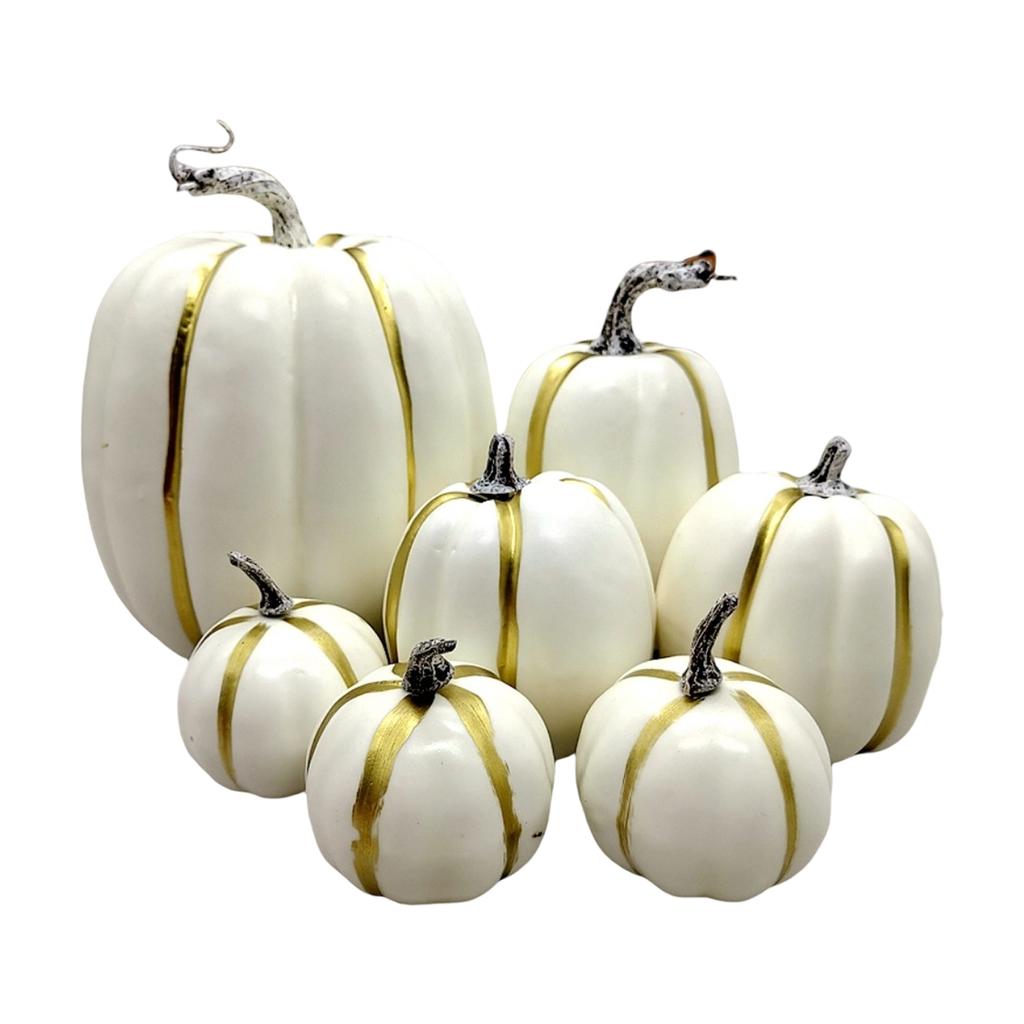 7 Pcs Pumpkin Model Artificial Crafts Fall Thanksgiving Party Decoration Halloween Pumpkin Set