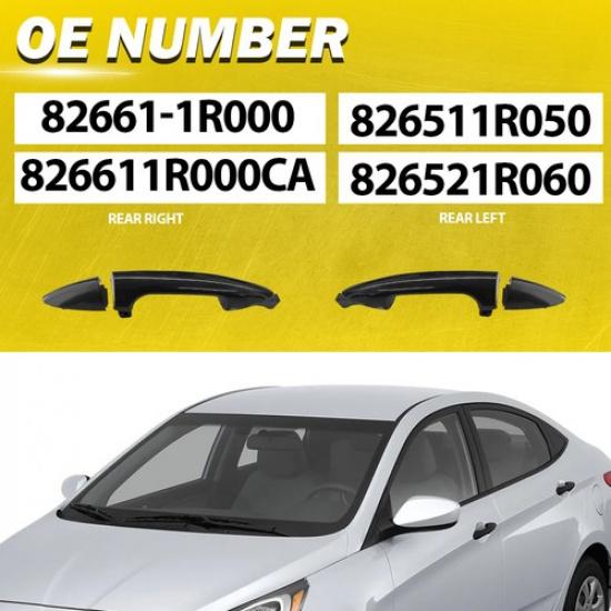 2X Handle Door Exterior Right Rear Left For Hyundai 2015-2017 Accent Sport