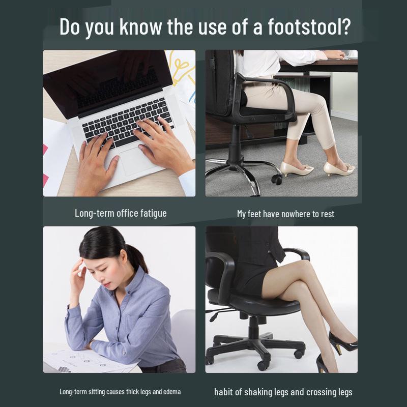 Ergonomic Under-Desk Footrest for Children – Anti-Crossing Foot Pad & Pedal