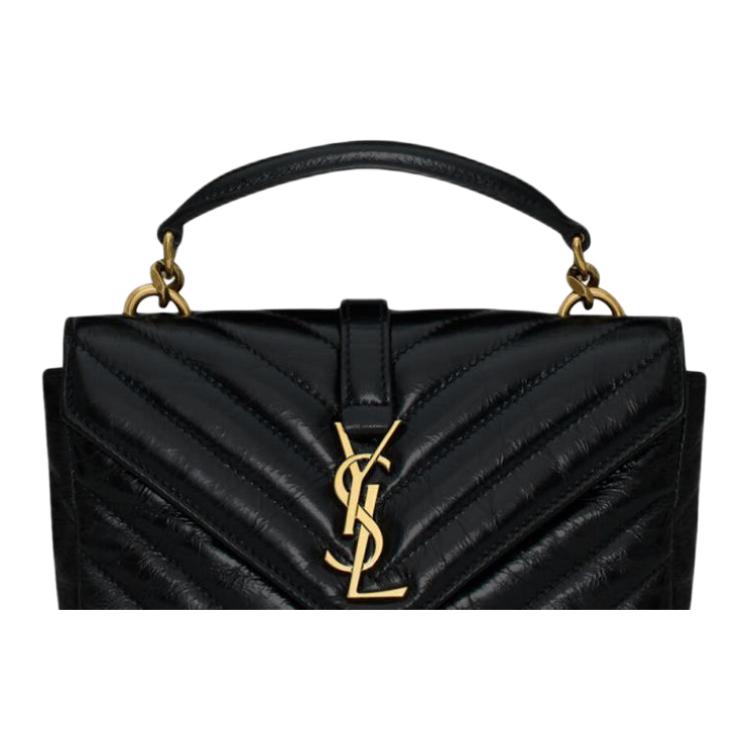 Saint Laurent College Mini Chain Bag Noir Women Bags Black 779430-DZH07-1000
