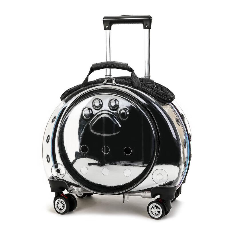 Transparent Space Capsule Pet Carrier Backpack with Wheels