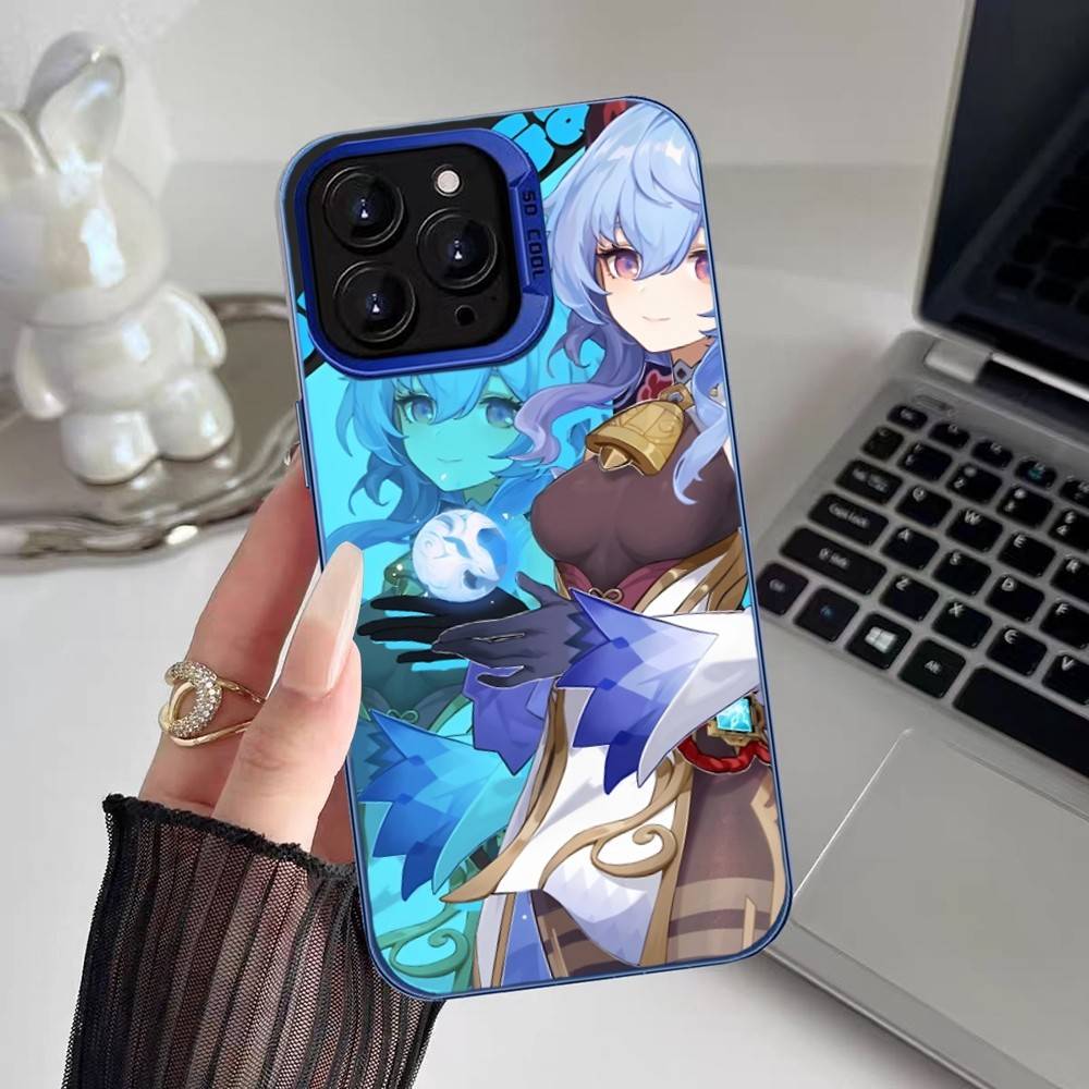 Ganyu Genshin Impact Phone Case For IPhone 17 16 15 14 13 12 11 Plus Pro Max Multicolor Aurora Laser Shockproof Funda Cover