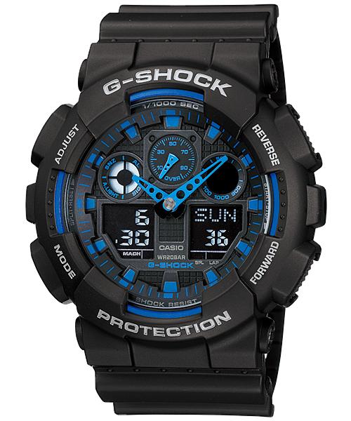 

Casio G-SHOCK Men s Resin 200M Water Resistant Digital Shock Resistant Quartz Watch GA-100-1A2 чорний