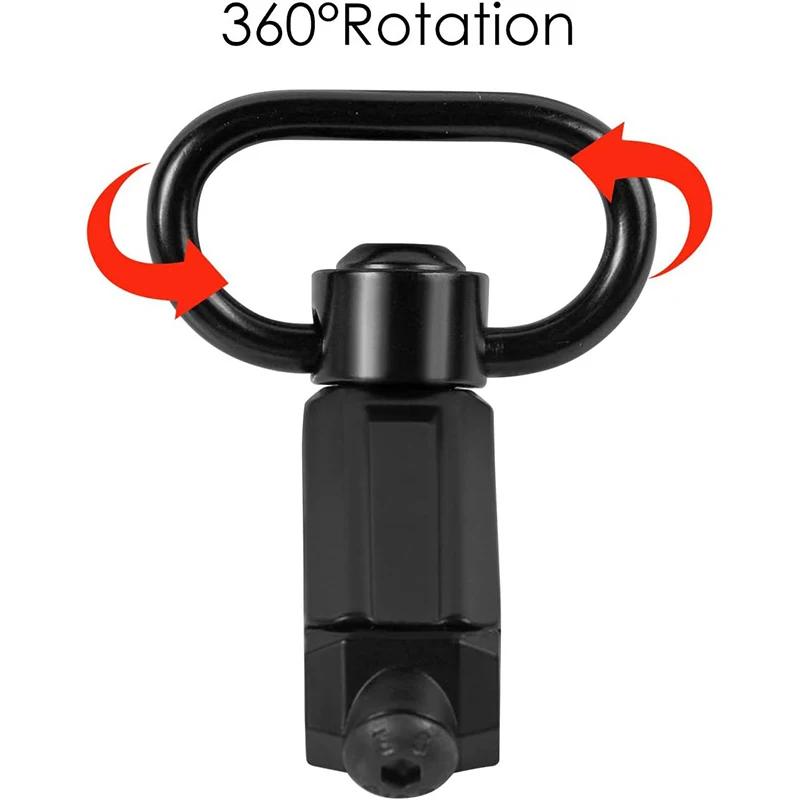 1/2pcs QD Sling Swivel Mount 360° Adapter 1.25Inch Push Button Shoulder Strap Attachment Hook Accessory 20mm Base For Hunting