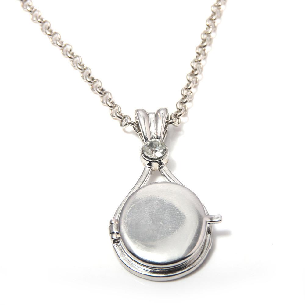 Footprints In H2o The Sand Simulated Diamond Gemstone Oval Pendant Necklace