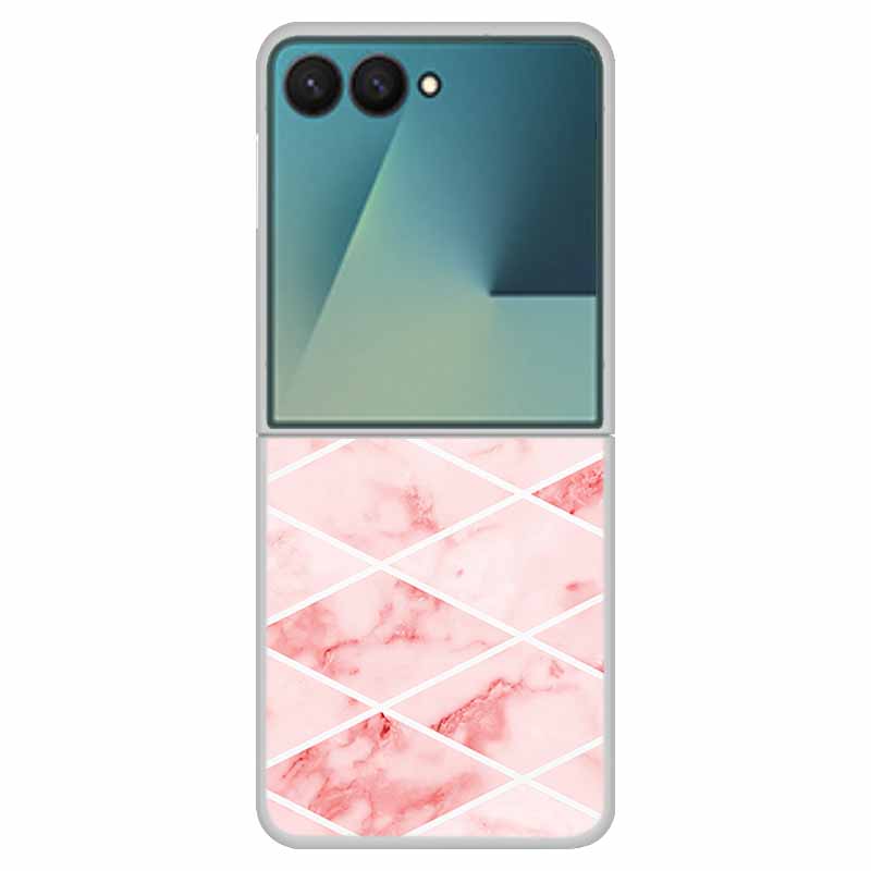 Funda For SAMSUNG Z Flip 7 Cases Marble Clear Hard PC Phone Back Cover for Galaxy Z Flip7 5G Back Cover ZFlip7 Transparent Shell