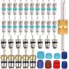 42pcs Air Conditioning Valve Core Kit Car A/c R12 R134a R1234yf Refrigeration Compatible with Schrader Stem Cores, Core Removal & Installer Tool HVAC
