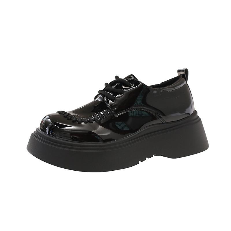 British Style Thick-soled Heightening Small Leather Shoes for Women 2025 This Year's New Soft-soled Comfortable and Lightweight College Style Lo