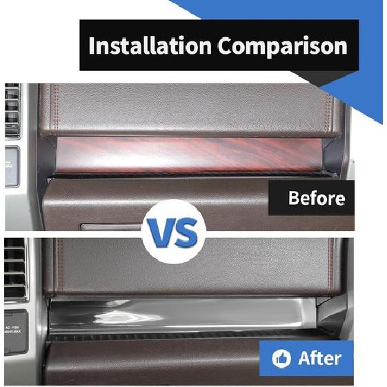 Chrom Center Console Co-pilot Dashboard Strips Trim Set For Ford F150 2015-