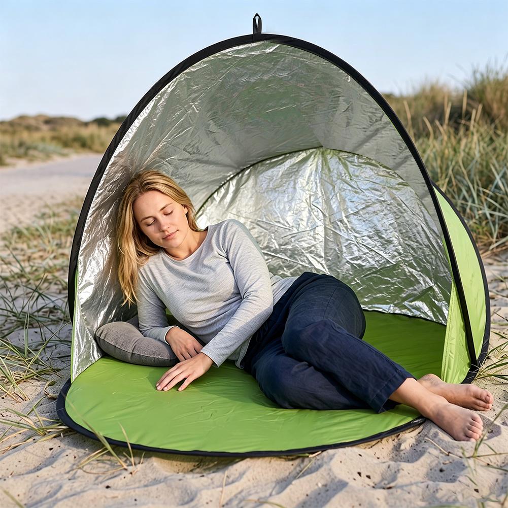 Pop Up Beach Tent UV Protection UPF50+ Silver Coating Instant Portable Sun Shade Tent for 1 Person Camping Picnic Outdoor Use