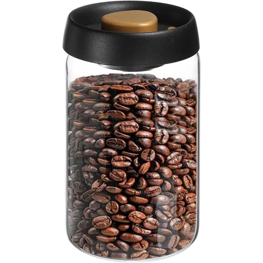 Clear Container Coffee Cans Vented and Vacuum Sealed Beans Fresh Keeping Tank Moisture Proof Storage