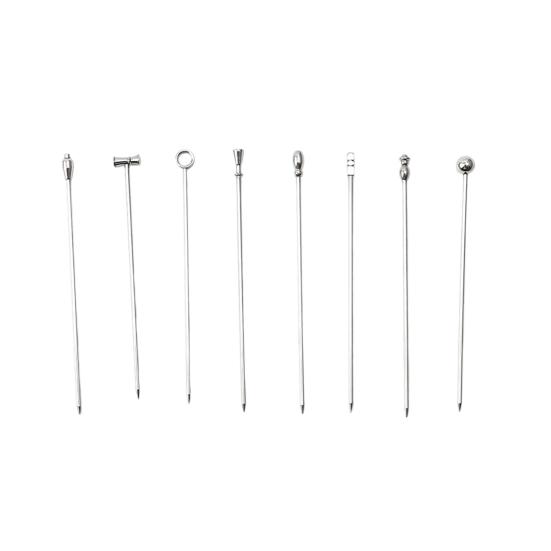 Skull Cocktail Picks Reusable Olive Skewers Martini Garnish Sticks Stainless Steel Toothpicks for Drinks Appetizers Bar