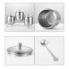 1set 350ml Stainless Steel Sugar Bowl Coffee Seasoning Jar Condiment Pot Spice Container Canister Cruet with Lid and Spoon