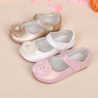 Spring & Autumn Flower Girl Loafers: Kids' White Leather Princess Shoes
