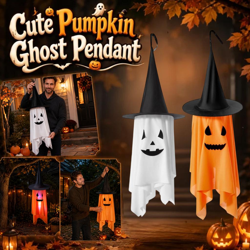 Haloween Decorations Ghost Hanging Ornament with Witch Hat for Indoor Outdoor Haloween Decorations Party Scene Haloween Decorations Display