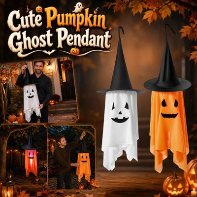 Halloween Hanging Ghost Decoration with Witch Hat Indoor Outdoor Party Ornament Hanging Ghost Figure for Event Venue Decoration