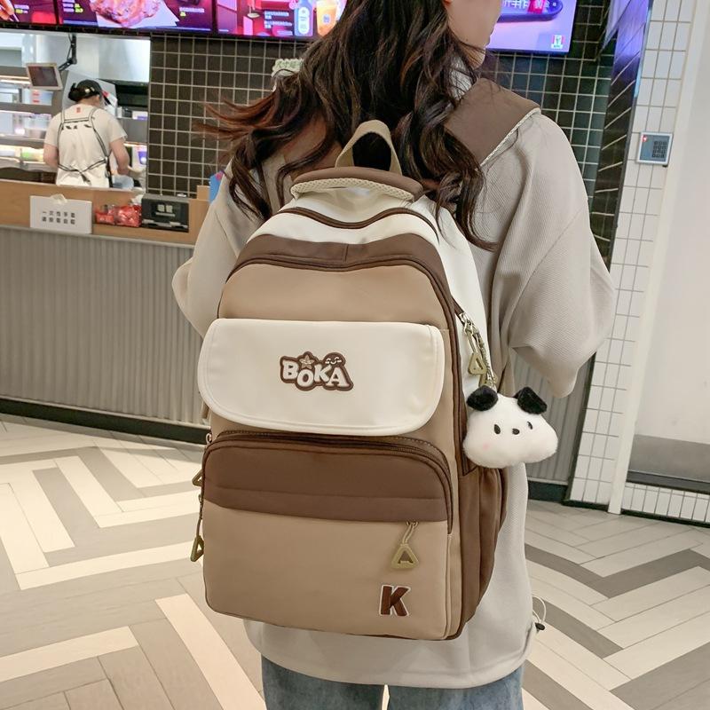 Студенческий школьный рюкзак с цветными блоками — фото 4