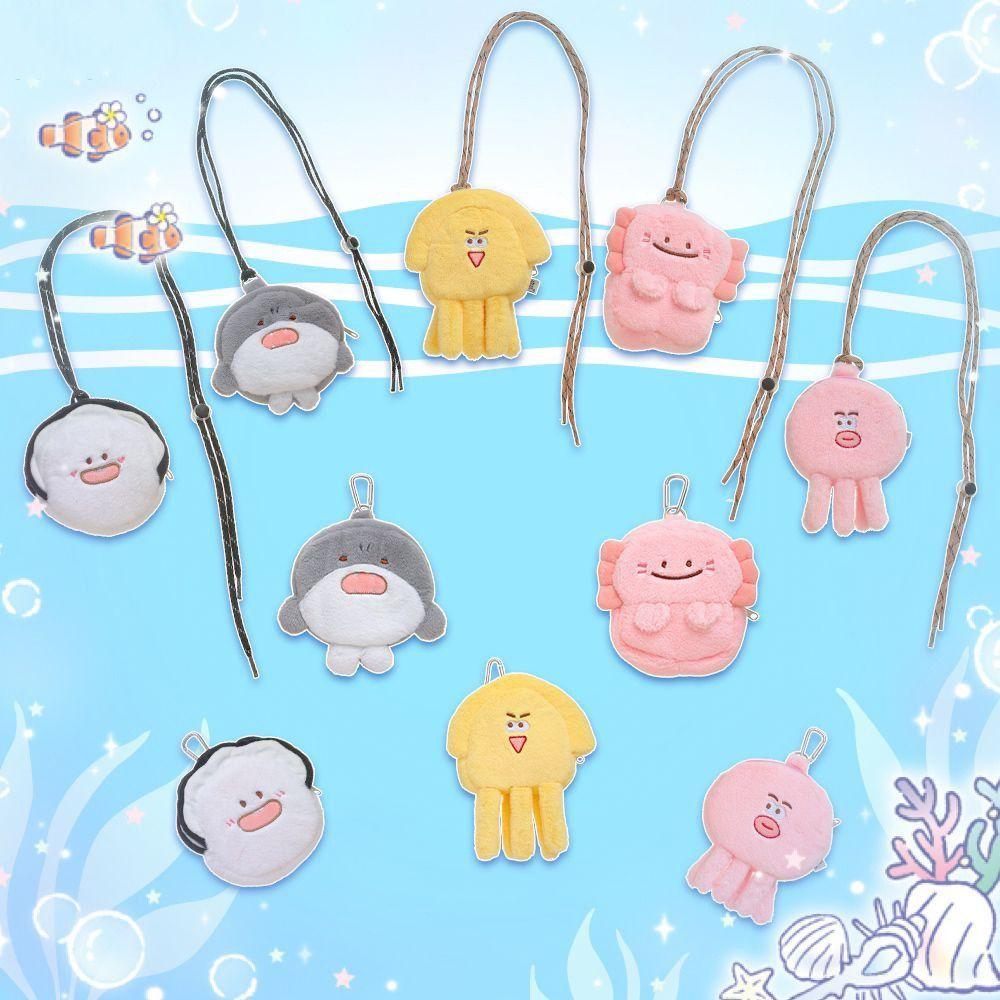 Shark Marine Animal Coin Purse Squid Oyster Pendant Portable Salamander Halter Purse Aquarium Gift