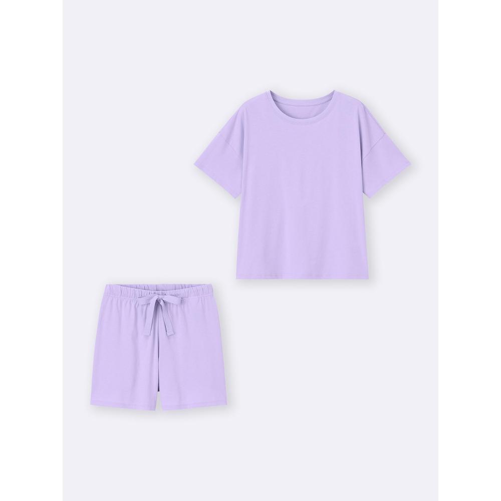 Gu By Uniqlo Cotton Color Lounge Set  Short Sleeve   Shorts 