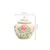 Chinese-style Ceramic Peony Tea Canister Portable and Moisture-proof Also for Candy Home Nuts Coffee Beans and Herbal Storage