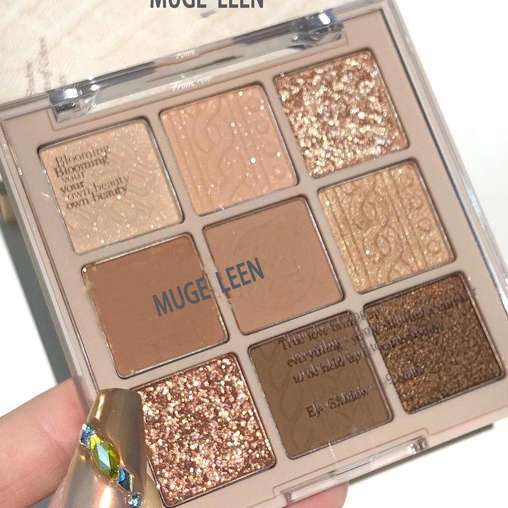 Multi-color Selection For Women Nine-Color Waterproof Matte & Glitter Eyeshadow Palette - Long-lasting, Sweat-proof, and Brightening