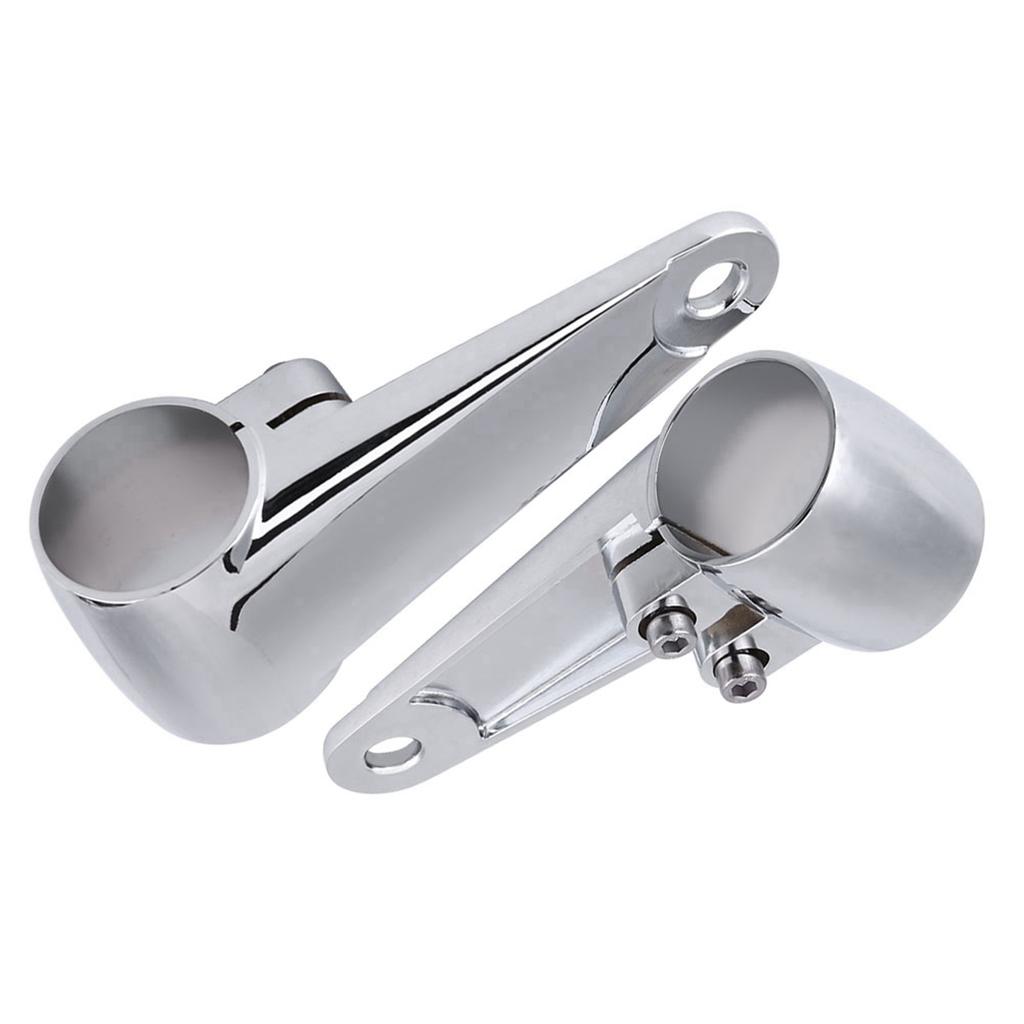 Chrome Motorcycle Headlight Side Mounting Front Fork Bracket for 35mm‑41mm Fork Tube