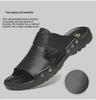 Men's Large Size Breathable Leather Sandals (Sizes 45-52) with Soft Soles, Wide Fit, and Flip Flop Style.