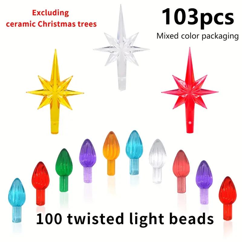 

Многоцветная лампа Керамическая новогодняя елка Наборы ручной работы Аксессуары Пластиковые звезды Украшения для дома Замена Twist Light Украшения