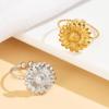 Stainless Steel Sunflower Ring - Cute Academy Style