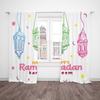 2PCS- Ramadan - Lantern - Printed curtain - Polyester material, suitable for bedroom, living room, study