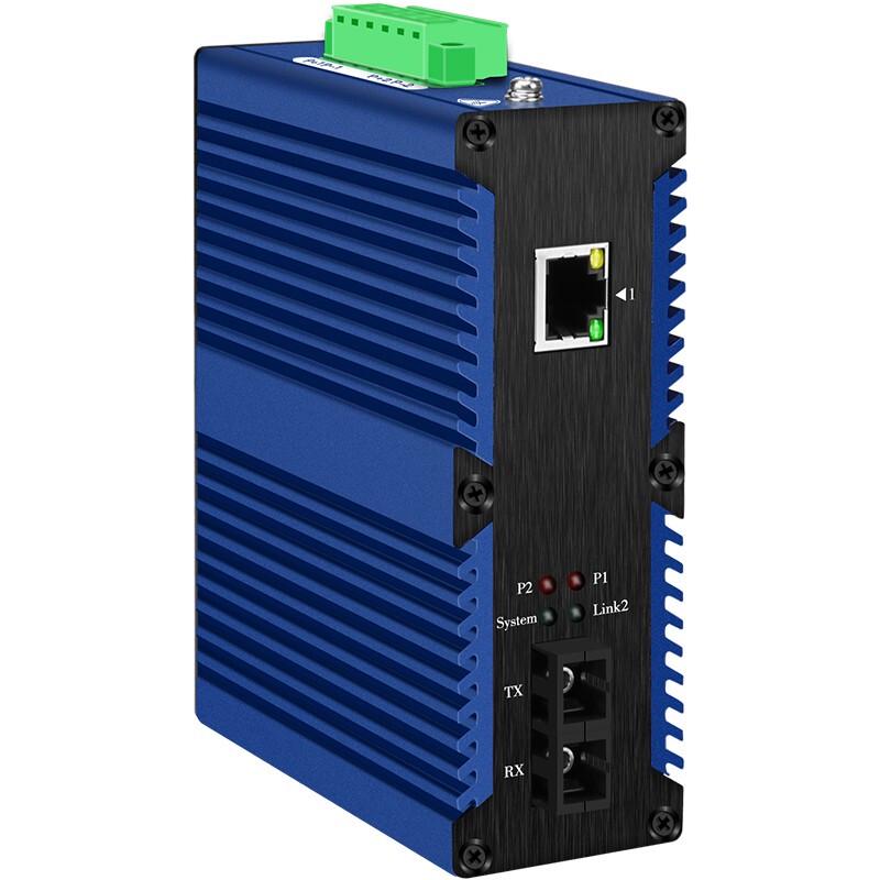 Industrial Gigabit 1-Port POE Fiber Optic Transceiver Switch