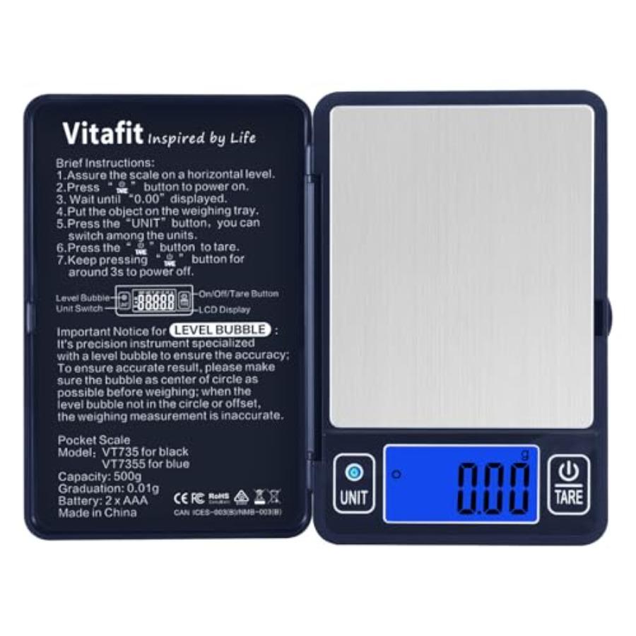 

Pocket Digital Gram Scale 500g 0.01g High Accuracy with Built-in Level Bubble Blue for Kitchen Food Jewelry Lab Coffee Multi-Fu United States