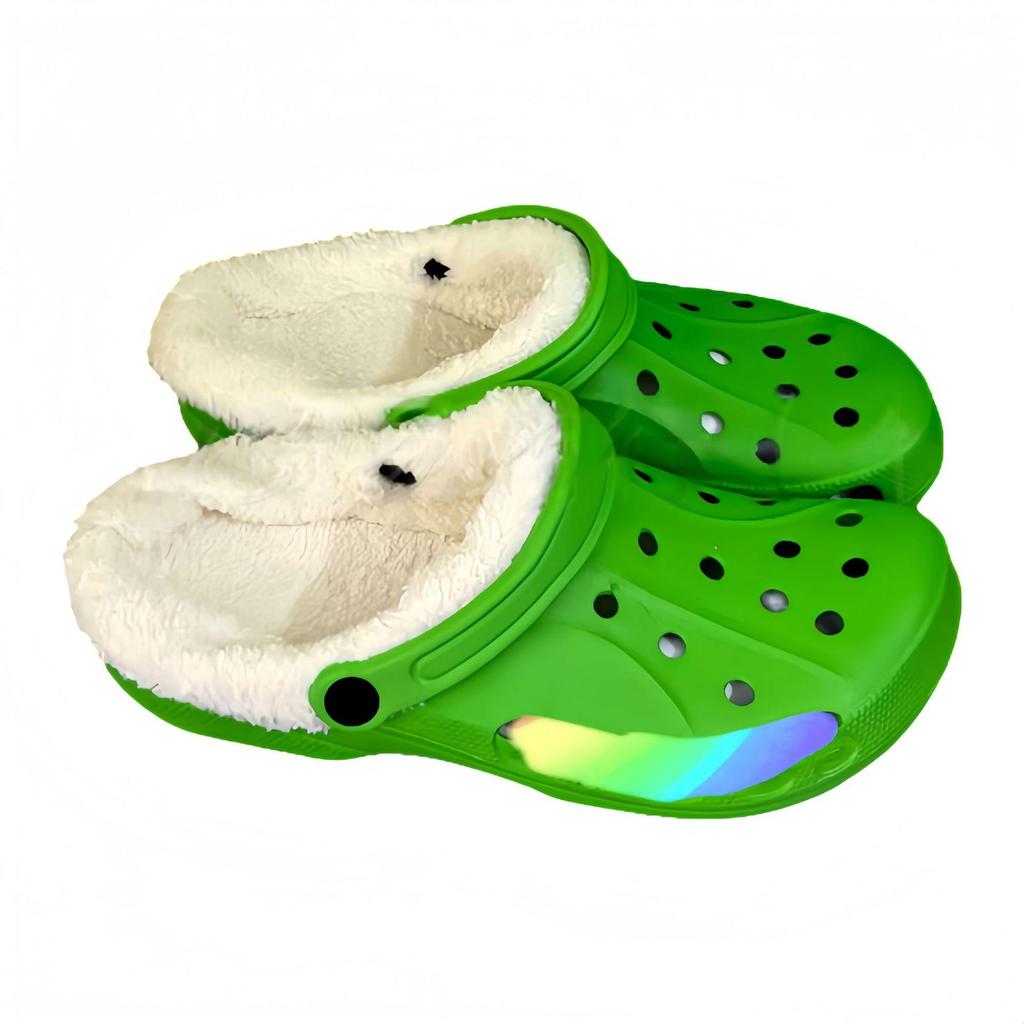 Beiya Fleece-Lined Wool Slippers - Men's & Women's Warm Cotton Hole Shoes for Autumn/Winter